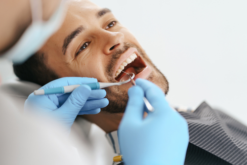 Man in dentist chair