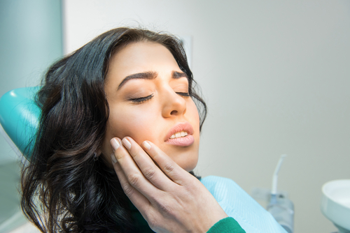 Woman in dental chair