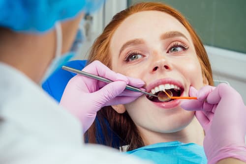 woman in dental chair