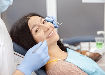 Woman in dentist chair